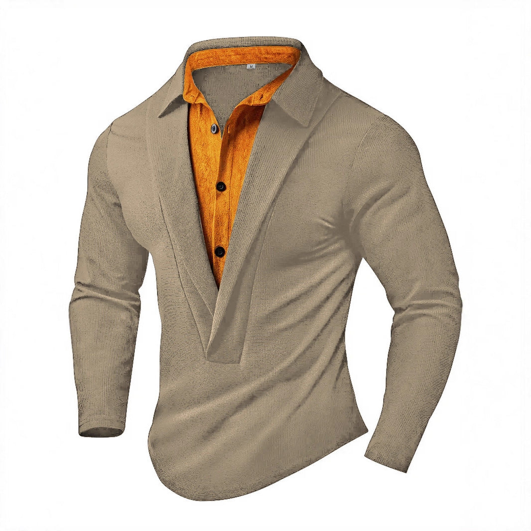 Herren Elegantes Langarmhemd mit modernem Kragen und texturiertem Design Aliams