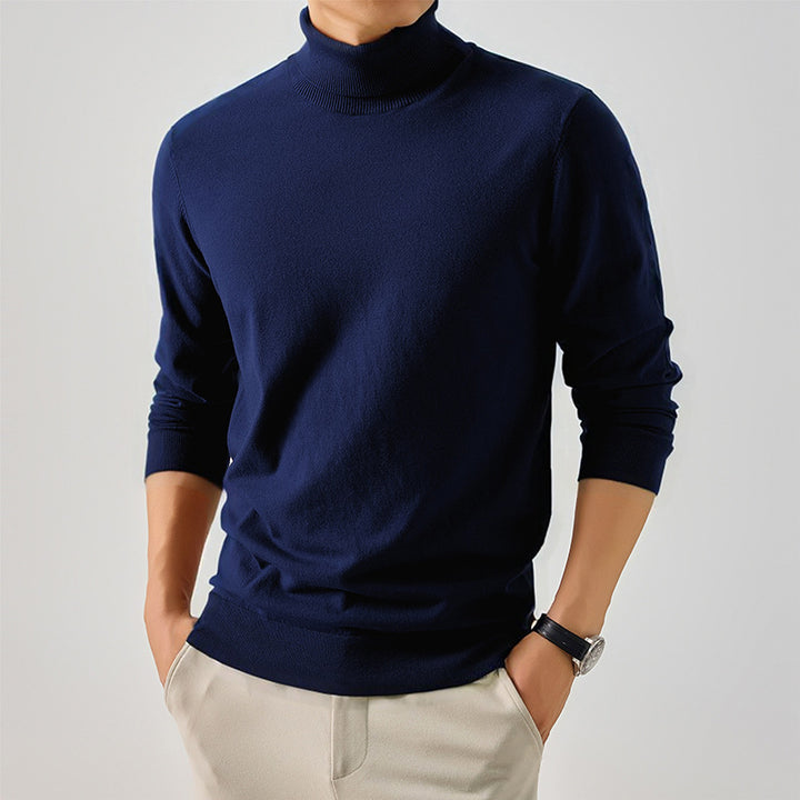 Herren Eleganter Rollkragenpullover aus feiner Wolle Aliams