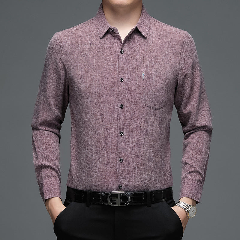 Herren elegantes Langarm-Hemd mit feinem Strukturdesign Aliams