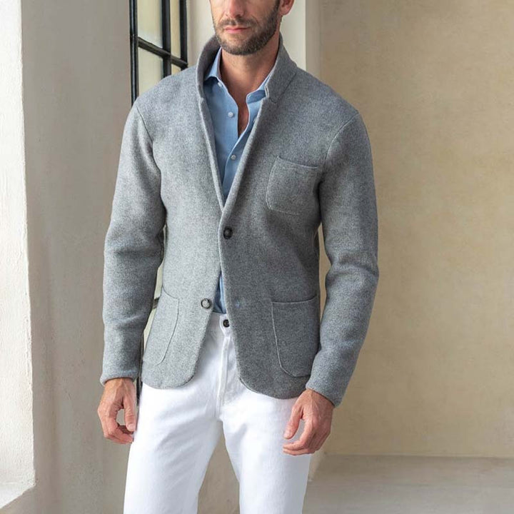 Herren elegante Strickjacke mit hochwertigen Knopfdetails und praktischen Taschen Aliams
