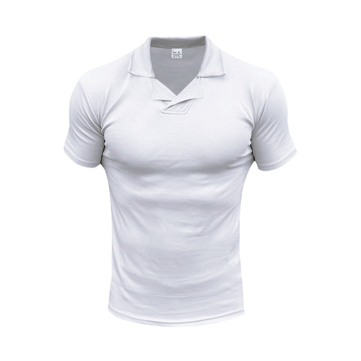 Herren Kurzarm Polo-Shirt mit modernem Stehkragen und atmungsaktivem Material Aliams