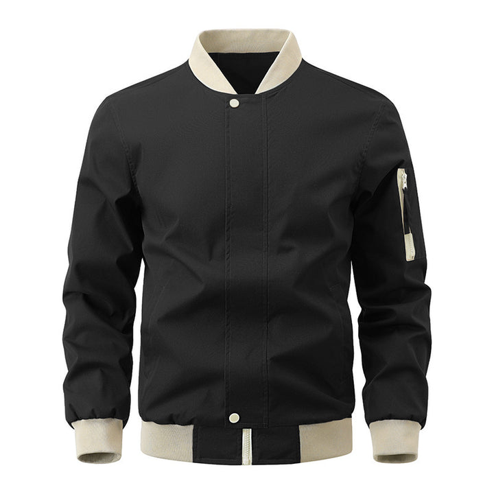 Herren sportliche Bomberjacke mit elastischen Bündchen und praktischen Reißverschlusstaschen Aliams