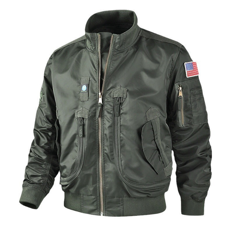 Herren Camouflage-Bomberjacke mit hochdichtem Material und vielseitigen Taschen Aliams