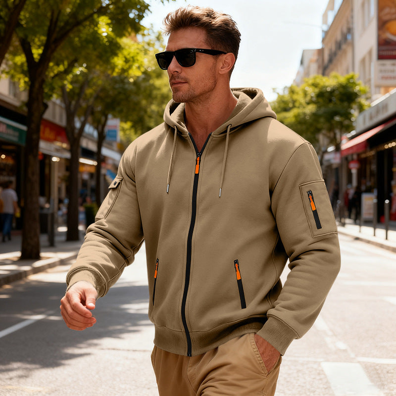 Herren funktionale Kapuzenjacke mit innovativem Reißverschluss Aliams