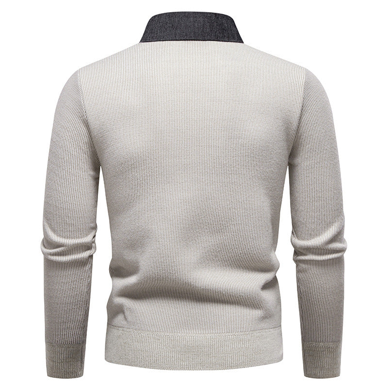 Herren Feinstrickpullover mit modernem Kragen-Design Aliams