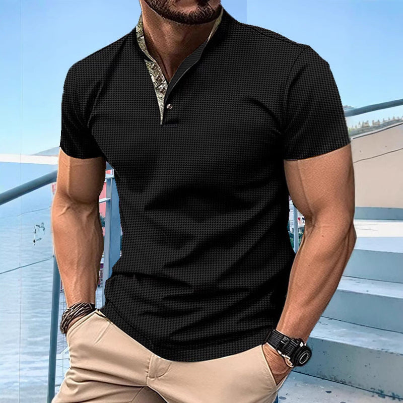 Herren Poloshirt mit modischem Kragen und strukturierter Oberfläche Aliams