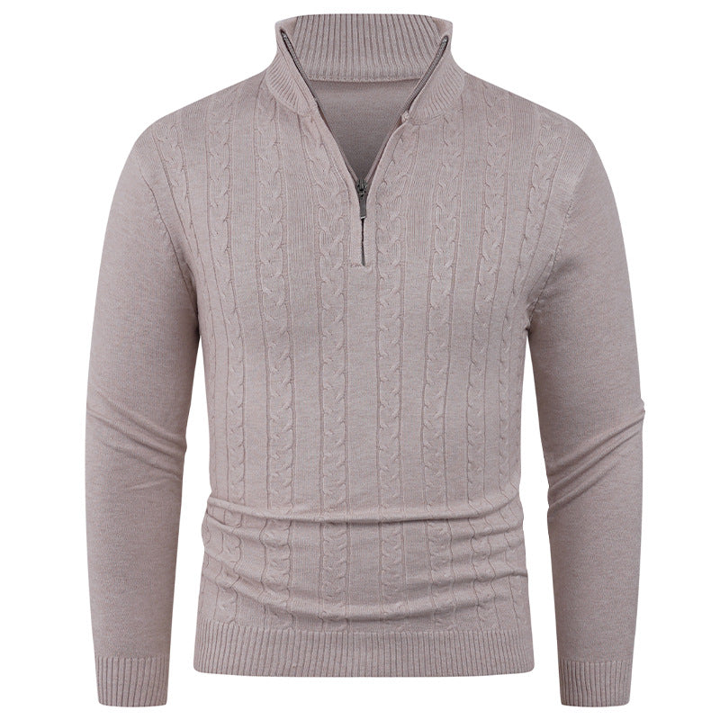 Herren Strukturierter Pullover mit ZIP-Kragen Aliams