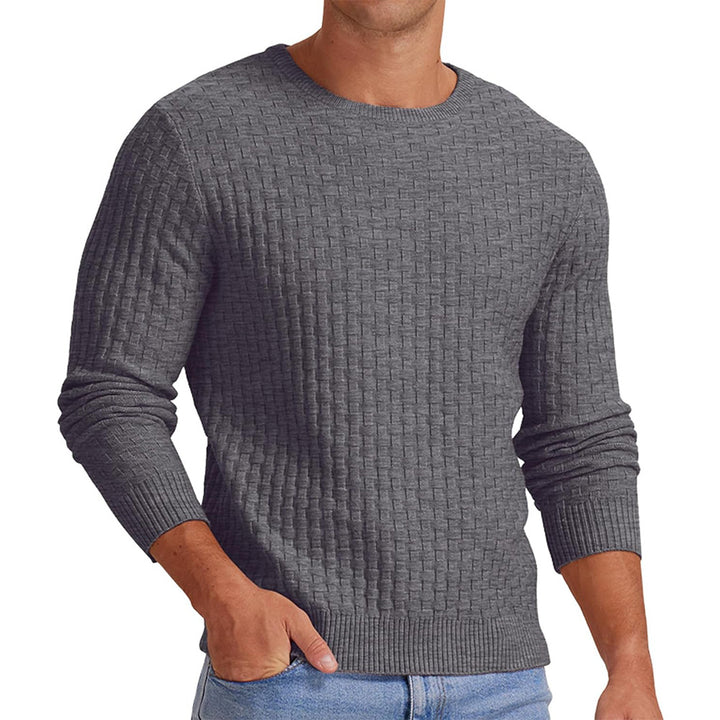 Herren strukturiertes Sweatshirt mit Rundhalsausschnitt und langem Arm Aliams