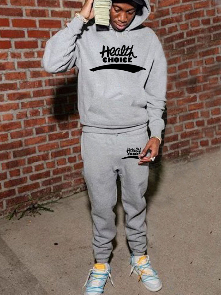 Herren Sweatshirt und Jogginghose Set mit healthorientierter Schriftart Aliams