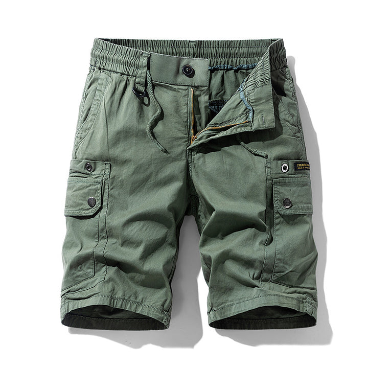 Herren Cargo-Shorts mit elastischem Bund und multifunktionalen Taschen Aliams