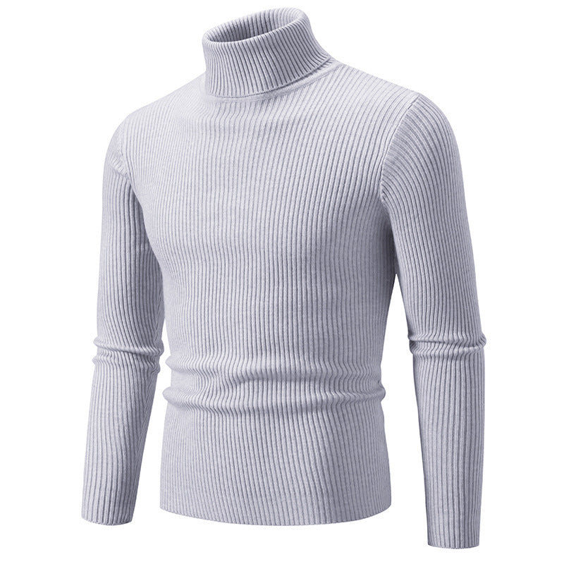 Herren Rollkragenpullover aus fein geripptem Material Aliams