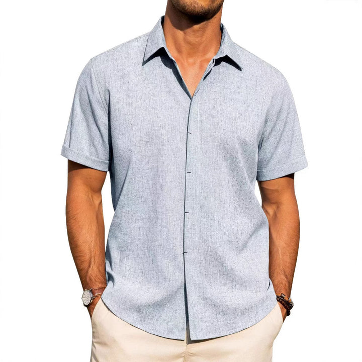 Herren Kurzarm-Hemd mit strukturiertem Design und modernem Kragen Aliams