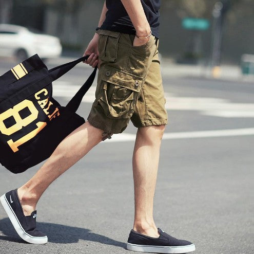 Herren Cargo-Shorts mit vielseitigen Taschen und elastischem Bund Aliams