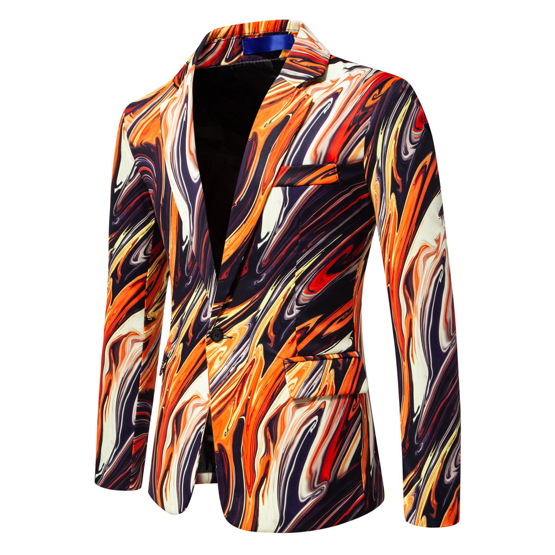 Herren Designer Blazer mit auffälligem Marmor-Muster Aliams