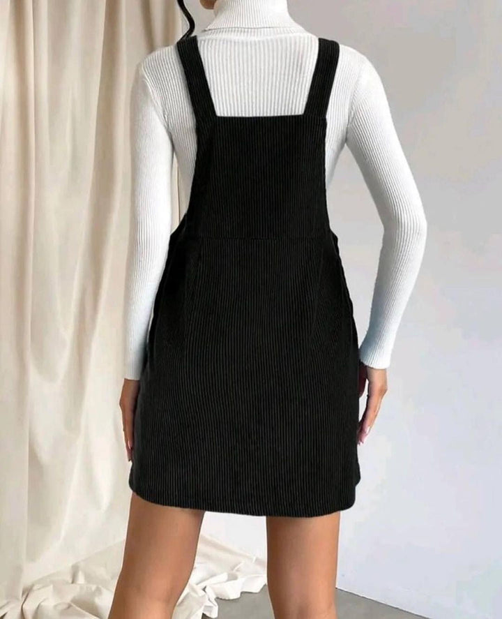 Damen Latzkleid Aus Cord mit Knopfdetails Aliams