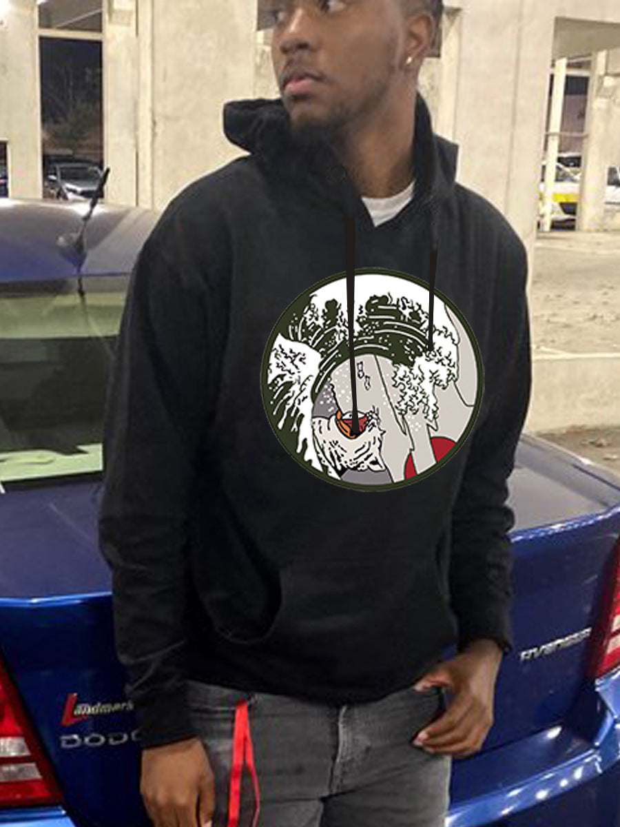 Herren Kapuzenpullover mit kreativer Welle Grafik Aliams