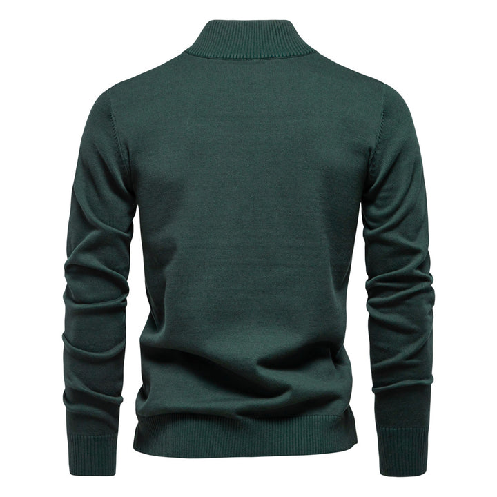 Herren Pullover mit kurzem Reißverschluss und modischem Stehkragen Aliams