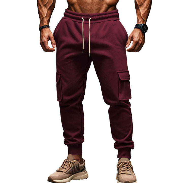 Herren Cargo-Jogginghose mit elastischem Bund und multifunktionalen Taschen Aliams