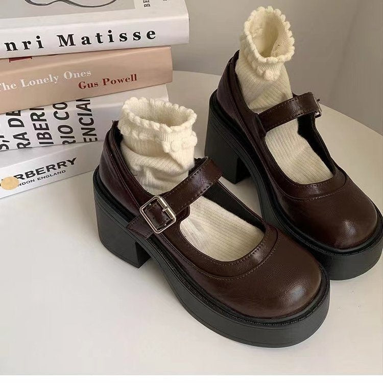 Damen Mary Jane Pumps mit Modernem Design und Hochwertiger Schnalle Aliams