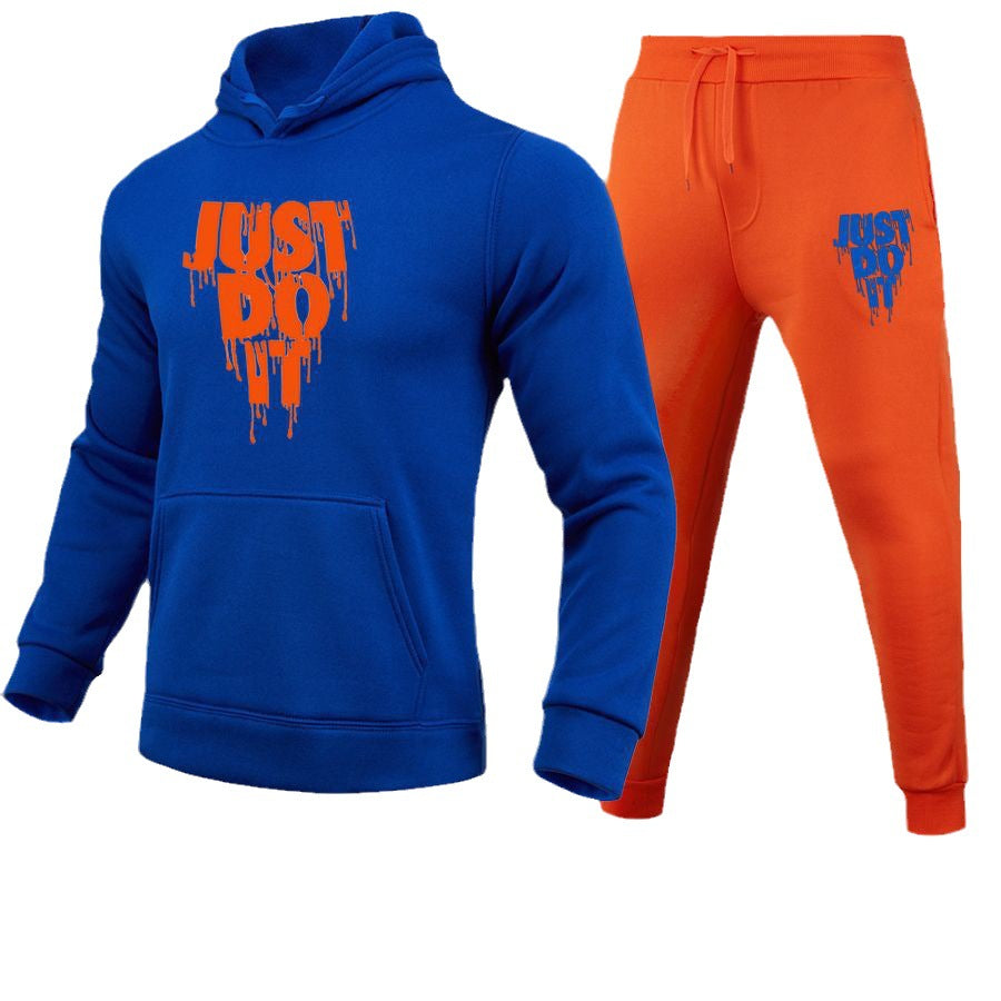 Herren Sportliches Hoodie- und Jogginghose-Set mit auffälligem Motiv und bequemer Passform Aliams