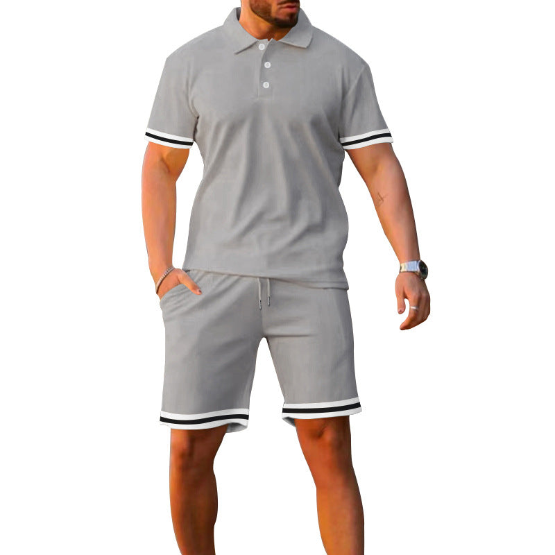 Herren Sommer-Polo und Shorts Set aus atmungsaktivem Material mit sportlichem Design Aliams