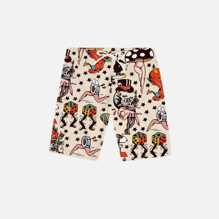 Herren Grafik Psychedelischer Druck Badehose Aliams