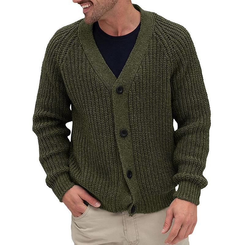 Herren Grobstrickjacke mit Knopfleiste Aliams