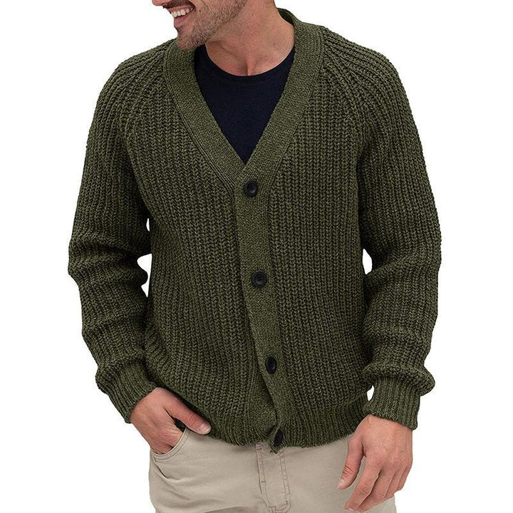 Herren Grobstrickjacke mit Knopfleiste Aliams