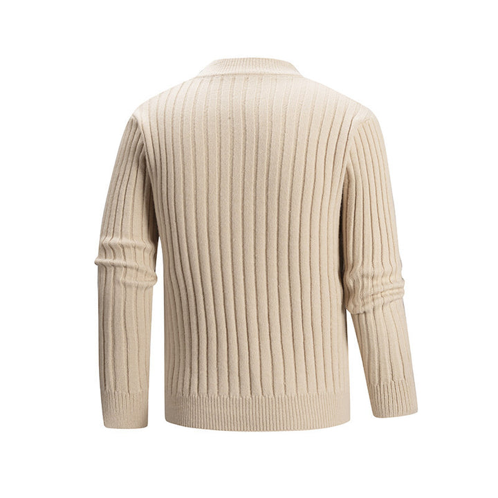 Herren Strickpullover mit strukturiertem Design und hohem Kragen Aliams