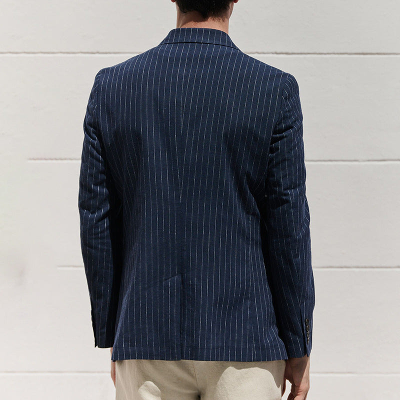 Herren Doppelreiher Blazer mit feinen Nadelstreifen Aliams