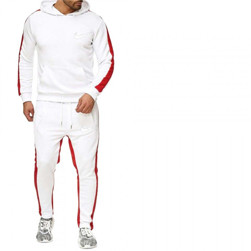 Herren Sportliches Hoodie- und Jogginganzug-Set mit Kontraststreifen Aliams