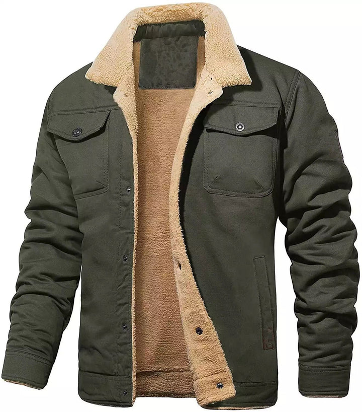 Herren Futuristische Utility-Jacke mit Fleecefutter und praktischen Taschen Aliams