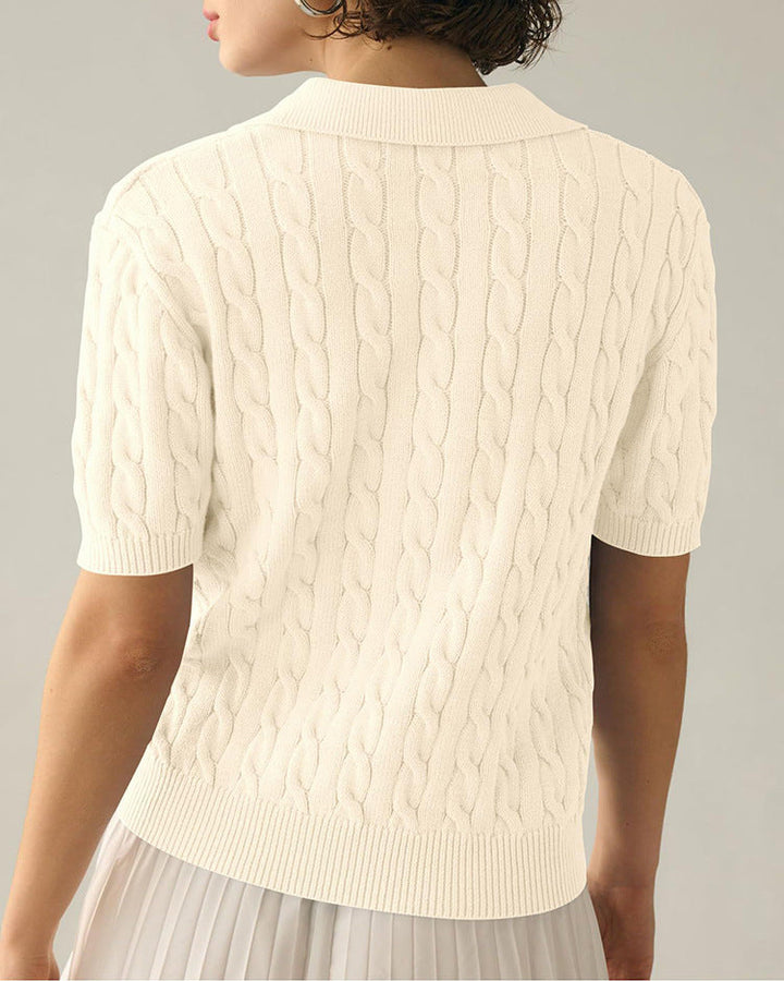 Aliams | Polo-Kragen Twist Strickpullover