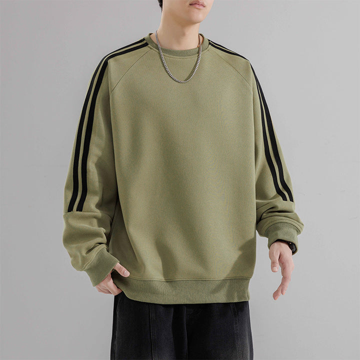 Herren sportliches Sweatshirt mit Raglanärmeln und stylischen Streifen Aliams