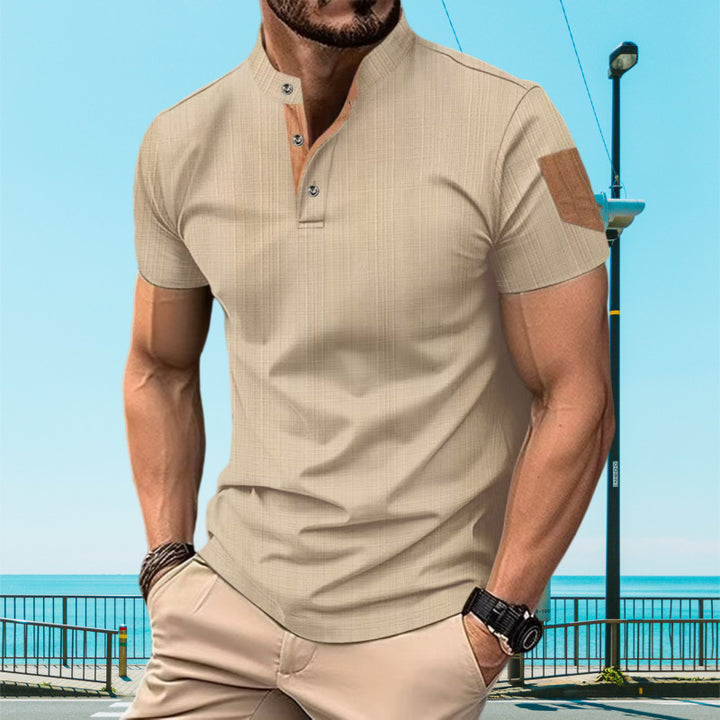 Herren Kurzarm Poloshirt mit Knopfleiste Aliams