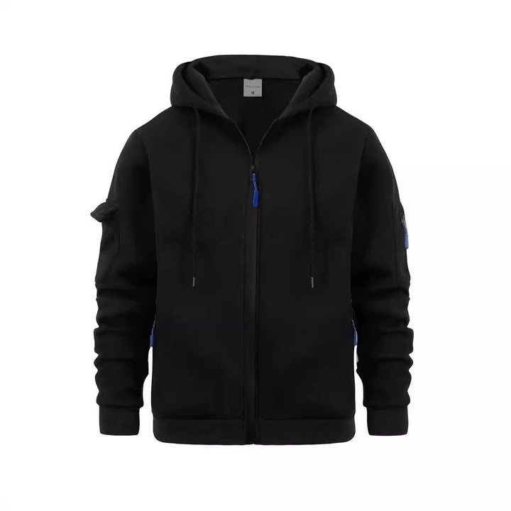 Herren funktionale Kapuzenjacke mit praktischen Reißverschlusstaschen Aliams
