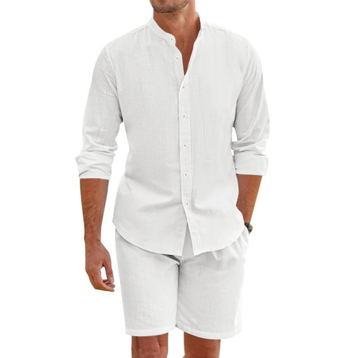 Herren elegantes Kurzarmhemd und passende Shorts Aliams