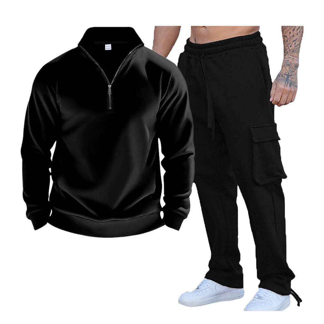 Herren Freizeit-Set mit praktischen Taschen und modischem Stehkragen Aliams