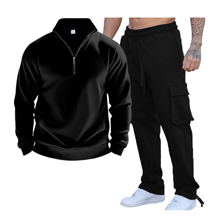 Herren Freizeit-Set mit praktischen Taschen und modischem Stehkragen Aliams