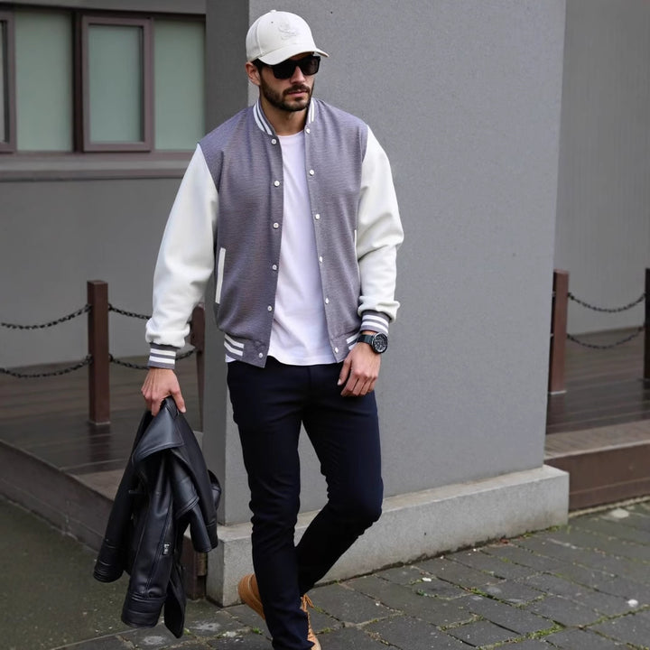 Herren Varsity-Jacke mit kontrastierenden Ärmeln Aliams