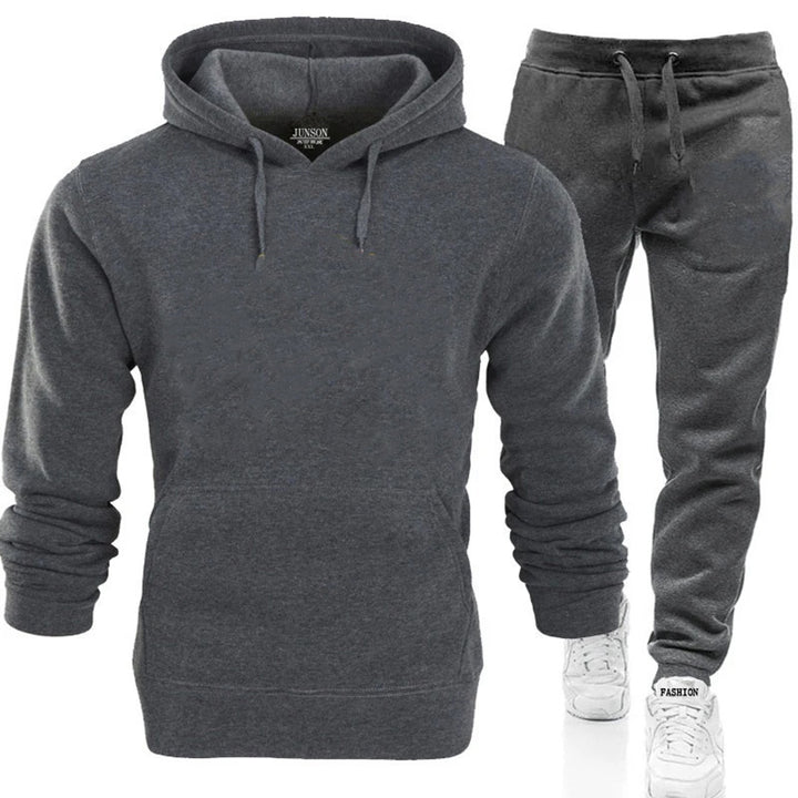 Herren gemütlicher Kapuzenpullover und Jogginghose Set Aliams
