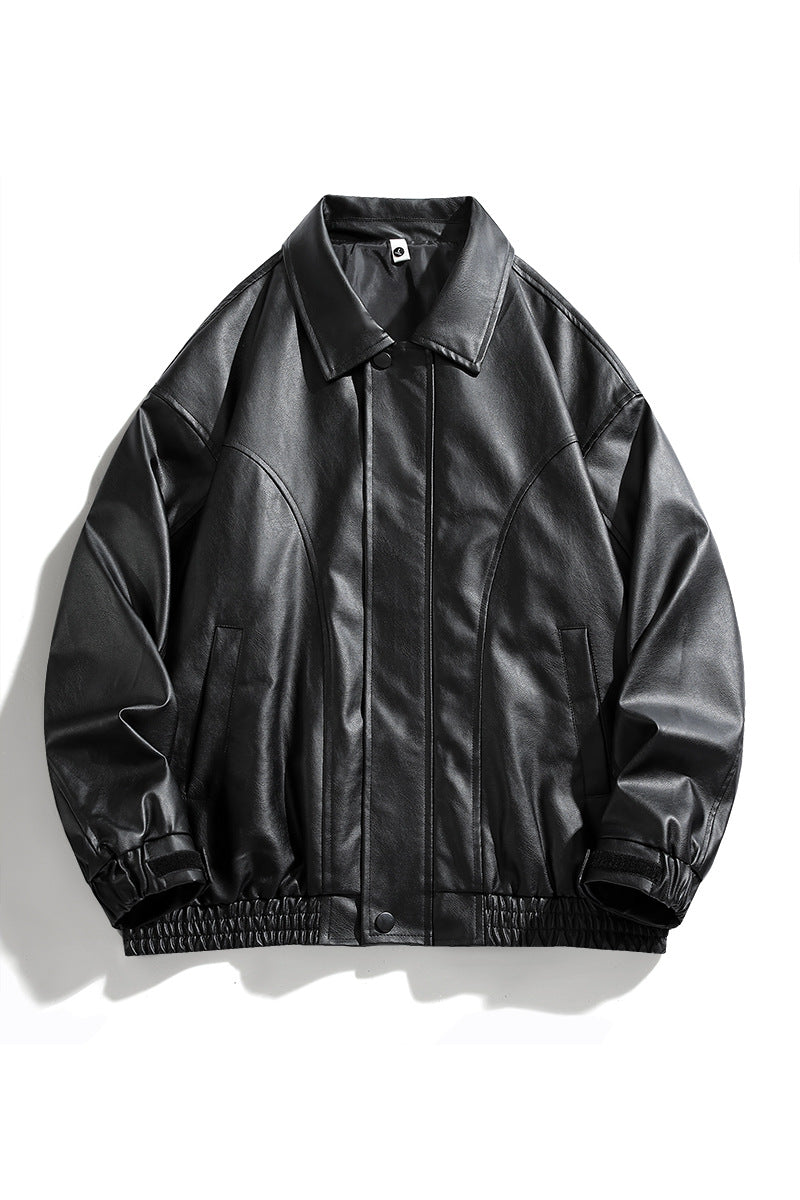 Herren elegante oversized Kunstlederjacke Aliams