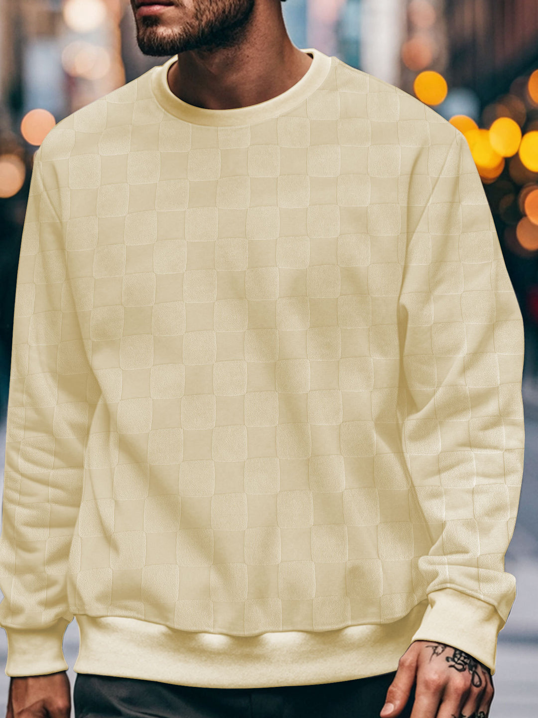 Herren Sweatshirt mit modernem Strukturdessin Aliams