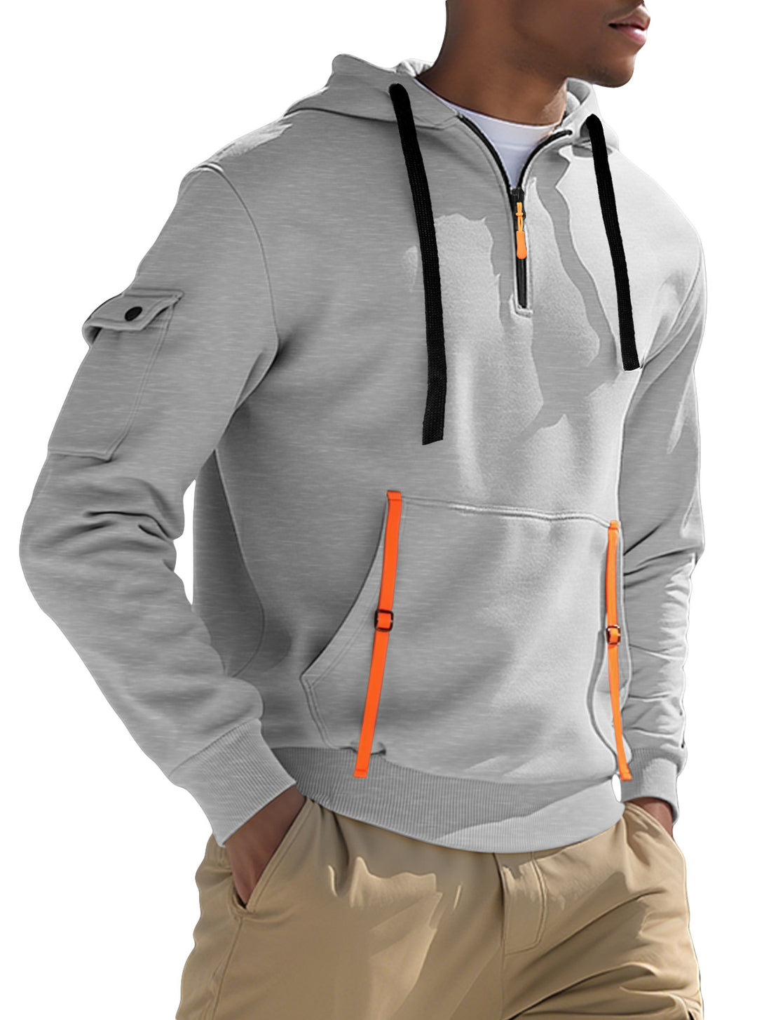 Herren Sportlicher Kapuzenpullover mit stylischen Reißverschlusstaschen Aliams