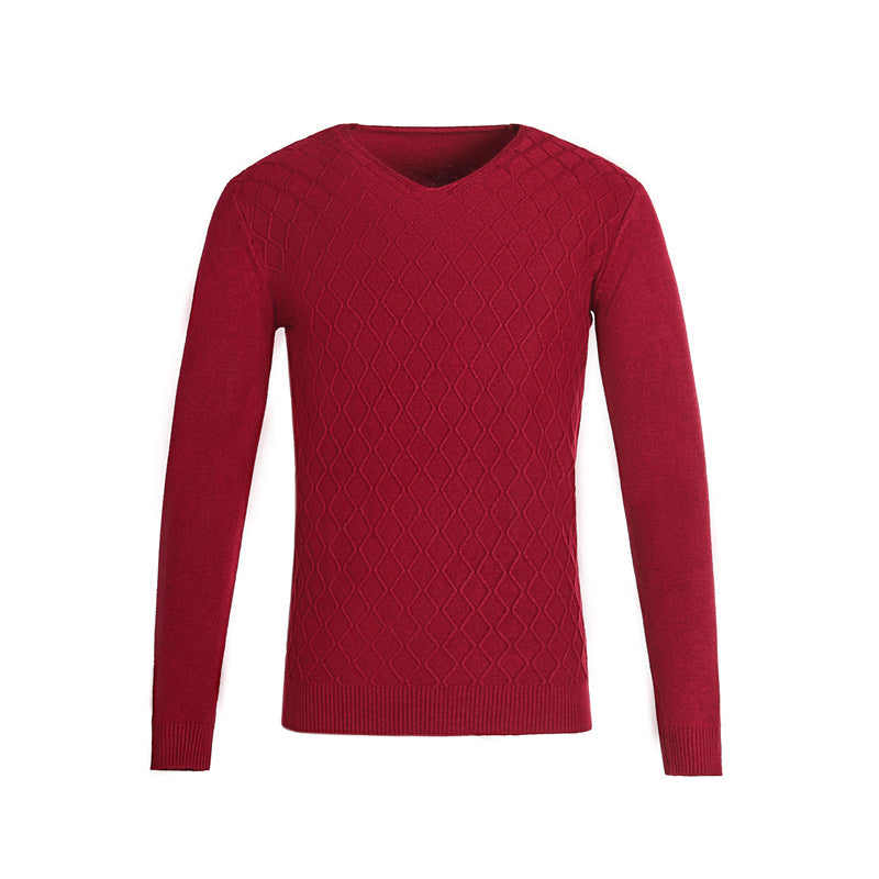 Herren V-Ausschnitt Pullover mit Strukturmuster Aliams