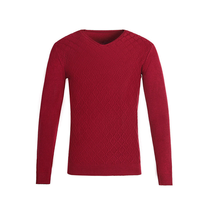 Herren V-Ausschnitt Pullover mit Strukturmuster Aliams