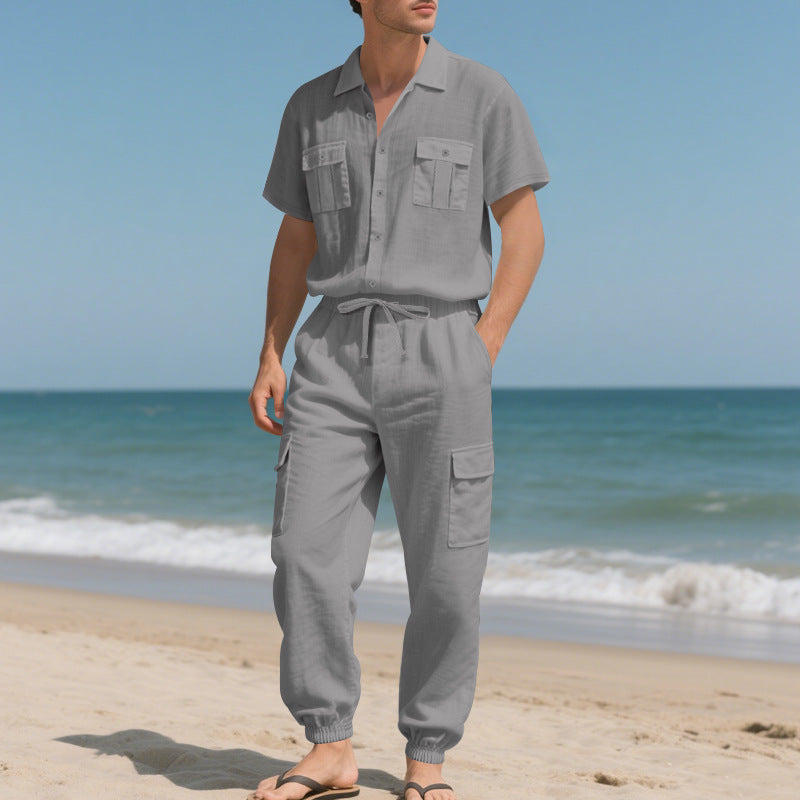 Herren Freizeit-Set mit praktischen Taschen und atmungsaktiver Struktur Aliams