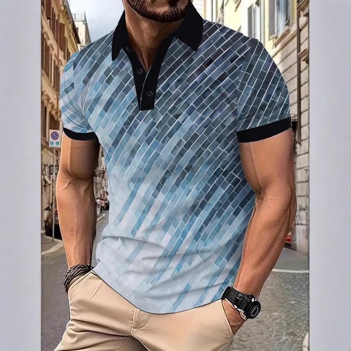 Herren Kurzarm Poloshirt mit exklusivem grafischem Design Aliams