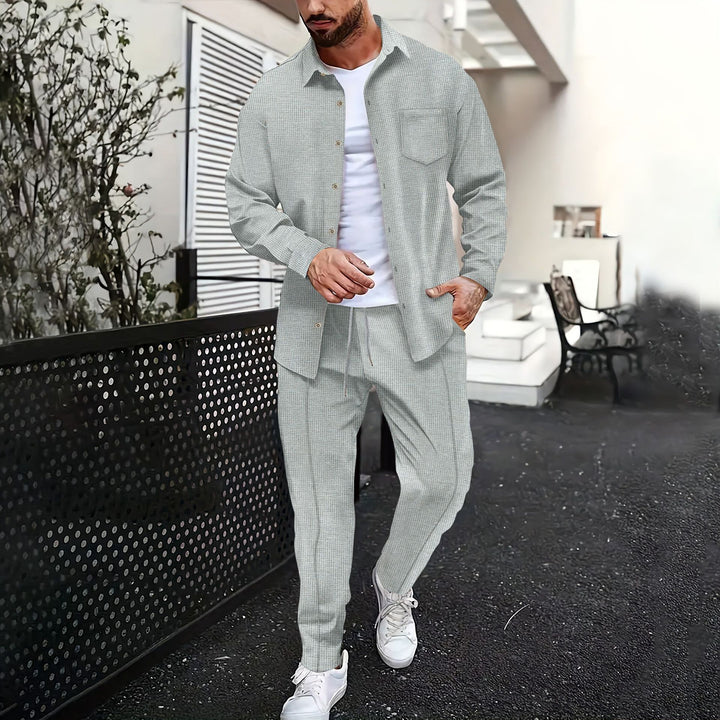 Herren elegantes Freizeit-Set mit geripptem Design Aliams