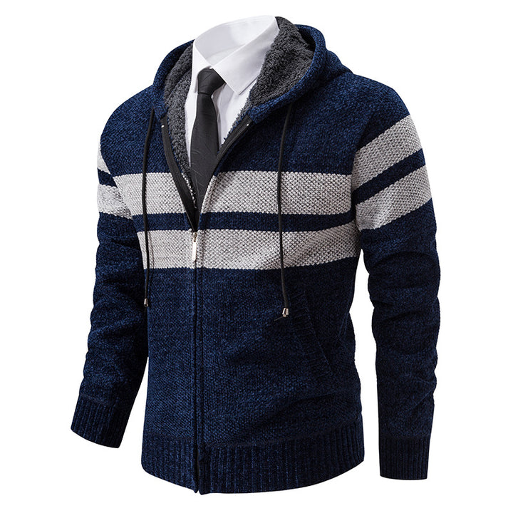 Herren Kapuzenpullover mit modernem Reißverschluss und praktischem Fleecefutter Aliams